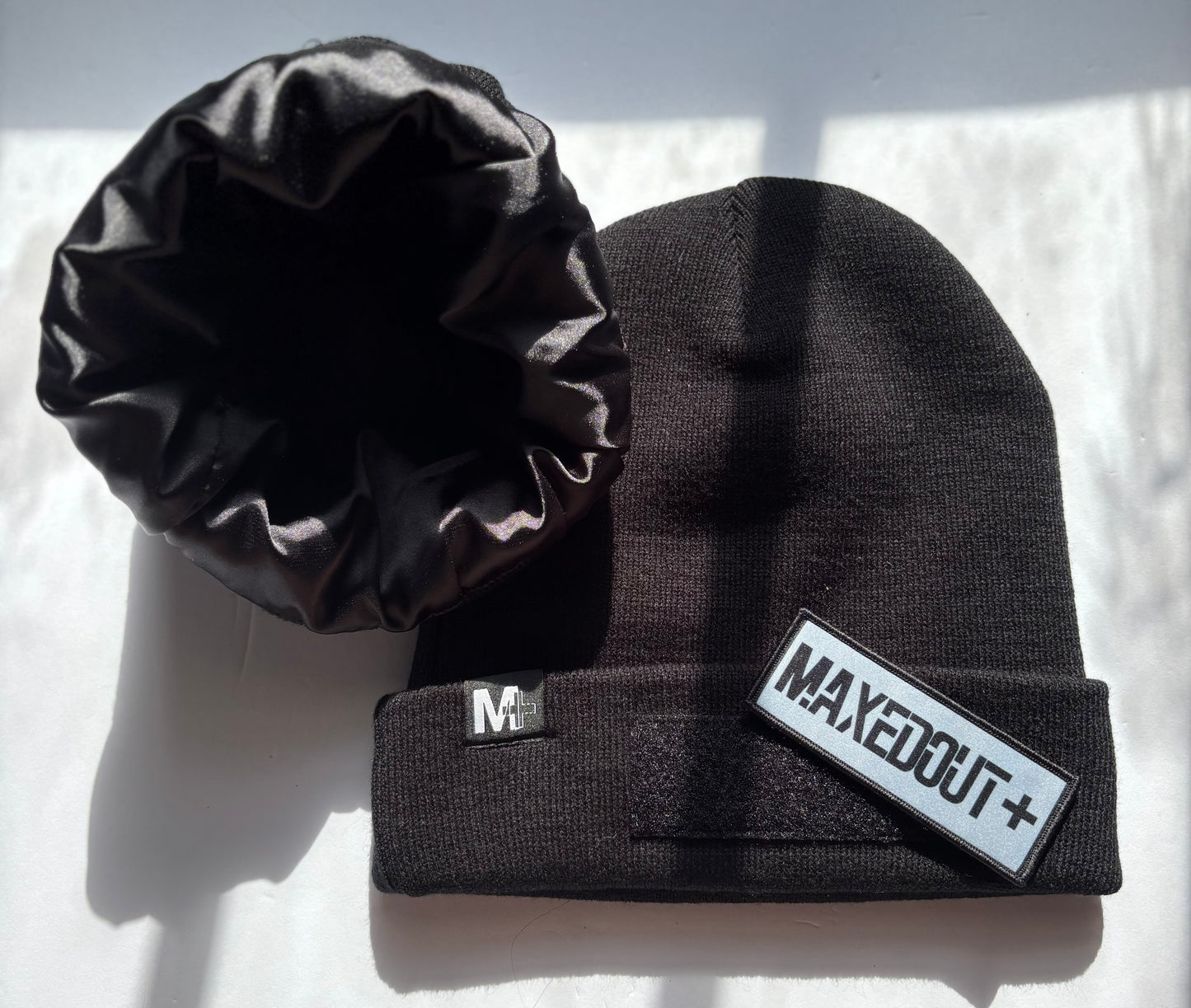 Blk Satin Beanie
